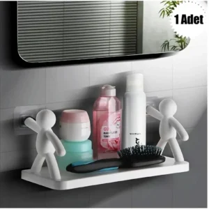 1 Adet Kendinden Yapışkanlı Duvar Rafı - Herkül Raf - Güçlü Yapışkanlı Raf