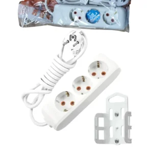 3 Metre Askı Aparatlı Topraklı 3lü Grup Priz Royaleks-AST303