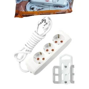 5 Metre Askı Aparatlı Topraklı 3lü Grup Priz Royaleks-AST305