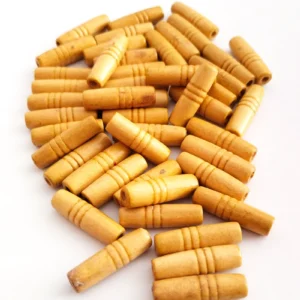 60 Gr (135 Adet) Ahşap Boncuk 25 mm boy x 10 mm en Doğal Ahşap Makrome El İşi Çanta