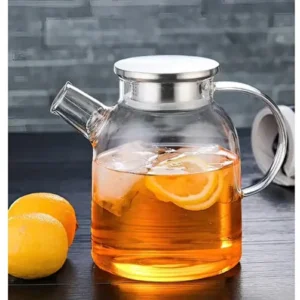 Çelik Kapaklı Borosilikat Uzun Cam Demlik 1800 Ml Royaleks-CM-2003