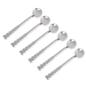 Metal Çay Kaşığı Emojili 6'lı Sapı Kalpli Royaleks-24958