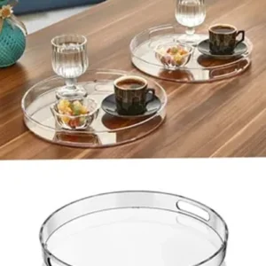 Yuvarlak Tepsi Füme Şeffaf Royaleks-82930