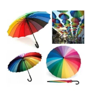 16 Telli Fiber Gökkuşağı Şemsiye Royaleks-SKY-27