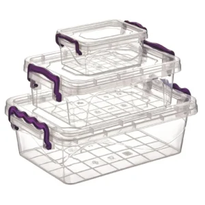 3'lü Viyola Mini Dikdörtgen Saklama Kabı Royaleks-ÇNK2076