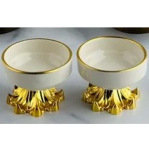 Tekli Porselen 10x8 Altın Yaldızlı Lokumluk 1 Adet Royaleks-DRT-5007