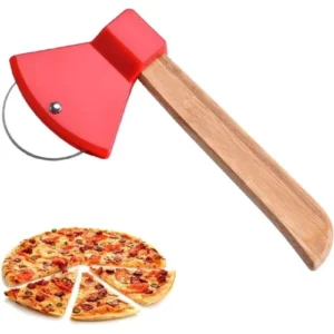 Pizza Kesici Bambu Saplı Balta Görünümlü Oval Kesici Royaleks-RA-311