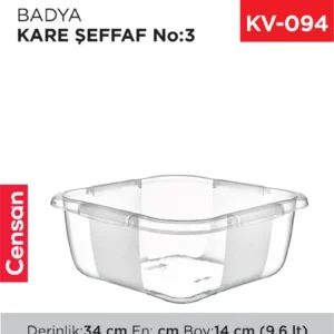 Kare Şeffaf Badya 1 Adet 3 No Royaleks-E166