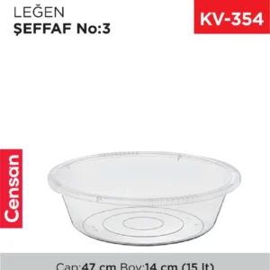 Şeffaf Leğen 3 No 15 Lt. Royaleks-E422