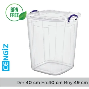 Saklama Kutusu Kare Multibox Şeffaf 50 Lt. Royaleks-E630