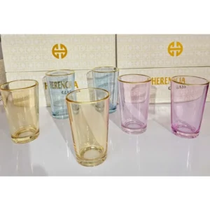 Alanya 6 Lı Renkli Kahve Yanı Bardak Royaleks-RYLHD0015