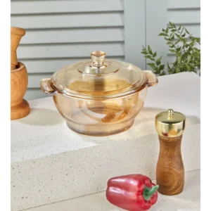 Lüx HeatMaster Isıya Dayanıklı Luster Cam Tencere, Orta Boy Royaleks-BW-1500LJ