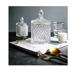 Kristal Kapaklı Cam Şekerlik Royaleks-Dstg1057-4.5