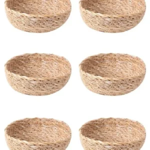 6’lı Hasır Mini Çerezlik ve Kase Sunum Seti 10 cm Royaleks-13047