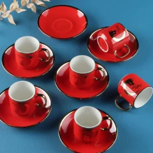Porselen 12 Parça 6 Kişilik Kahve Fincan Takımı Royaleks-3188