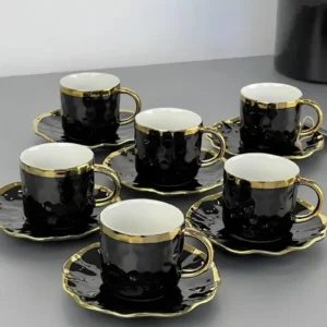Porselen Kahve Takımı Siyah Royaleks-2944