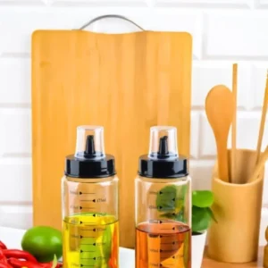 Siyah Kapaklı 2 Li 500 ml Damlatmaz Akıllı Cam Yağdanlık Sirkelik Royaleks-401060