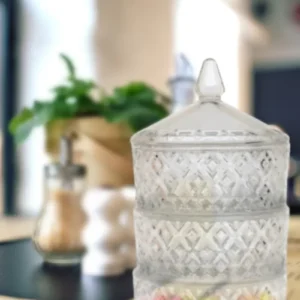 Delisoga 3 Katlı Cam Kurabiyelik Royaleks-PAK-417