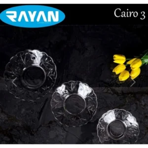 6'lı Cam Tabak Güneş Yıldız Gül 3 Model Royaleks-G-405