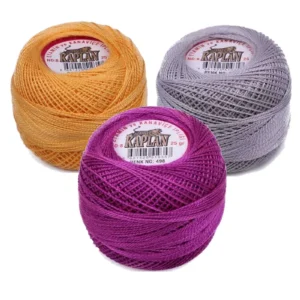 3 Adet Kaplan Etamin Ve Kanaviçe İpi 8 No Kod/Renk: 444 - 316 - 498 - Ryl