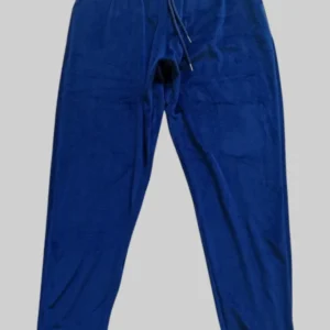 Parlak Kadife Cepli Pantolon Eşofman Pijama Altı Unisex Lastikli Paça Lacivert