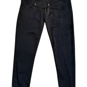 Parlak Kadife Cepli Pantolon Eşofman Pijama Altı Unisex Lastikli Paça Siyah