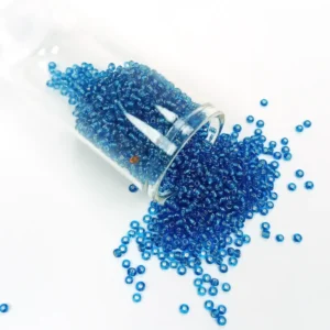 Dökme Cam Kum Boncuk (11/0) 2 mm - 20 Gram - Şeffaf Mavi - BNC007