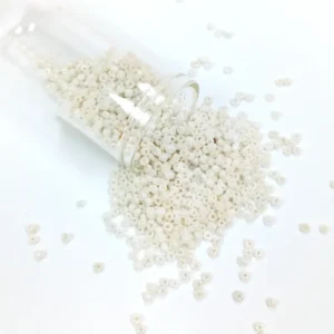 Dökme Cam Kum Boncuk (11/0) 2 mm - 20 Gram - Parlak Beyaz - BNC030