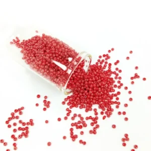 Dökme Cam Kum Boncuk (11/0) 2 mm - 60 Gram - Kırmızı - BNC039