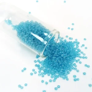 Dökme Cam Kum Boncuk (11/0) 2 mm - 60 Gram - Şeffaf Camgöbeği - BNC058