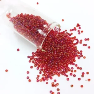 Dökme Cam Kum Boncuk (11/0) 2 mm - 60 Gram - Morlu Kırmızı - BNC063