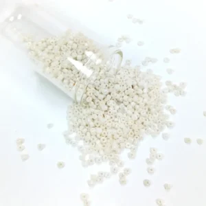 Dökme Cam Kum Boncuk (11/0) 2 mm - 60 Gram - Parlak Beyaz - BNC065