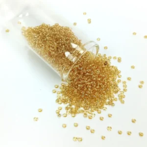 Dökme Cam Kum Boncuk (11/0) 2 mm - 60 Gram - Şeffaf Bal Rengi - BNC068