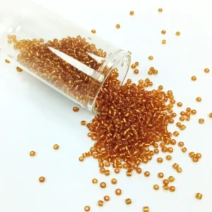 Dökme Cam Kum Boncuk (11/0) 2 mm - 60 Gram - Koyu Bal Rengi - BNC070