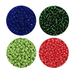 Dökme Cam Kum Boncuk (11/0) 2 mm - 4 Renk - Toplam 80 Gram - BNC399