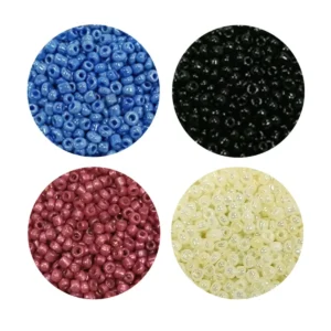 Dökme Cam Kum Boncuk (11/0) 2 mm - 4 Renk - Toplam 80 Gram - BNC401