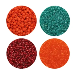 Dökme Cam Kum Boncuk (11/0) 2 mm - 4 Renk - Toplam 80 Gram - BNC402