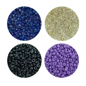 Dökme Cam Kum Boncuk (11/0) 2 mm - 4 Renk - Toplam 80 Gram - BNC403