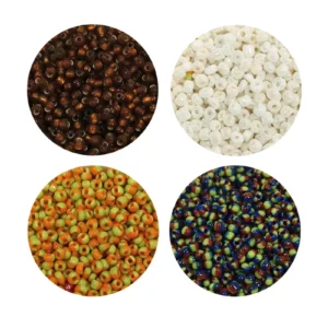 Dökme Cam Kum Boncuk (11/0) 2 mm - 4 Renk - Toplam 80 Gram - BNC406