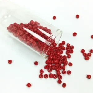 Dökme Cam Kum Boncuk Büyük Boy (6/0) 4 mm - 20 Gram - Koyu Kırmızı - BNC074