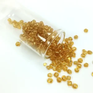 Dökme Cam Kum Boncuk Büyük Boy (6/0) 4 mm - 20 Gram - Şeffaf Bal - BNC083