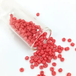 Dökme Cam Kum Boncuk Büyük Boy (6/0) 4 mm - 20 Gram - Açık Kırmızı - BNC089
