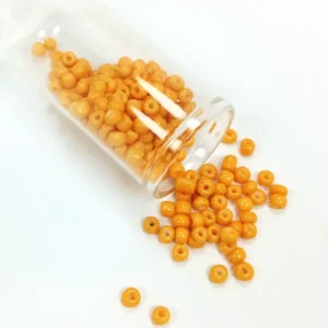 Dökme Cam Kum Boncuk Büyük Boy (6/0) 4 mm - 20 Gram - Açık Turuncu - BNC095