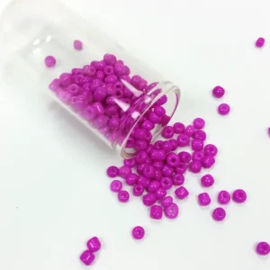 Dökme Cam Kum Boncuk Büyük Boy (6/0) 4 mm - 20 Gram - Fuşya - BNC099