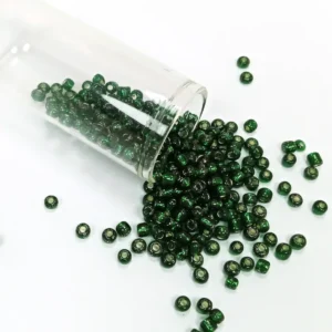 Dökme Cam Kum Boncuk Büyük Boy (6/0) 4 mm - 20 Gram - Şeffaf Koyu Yeşil - BNC100