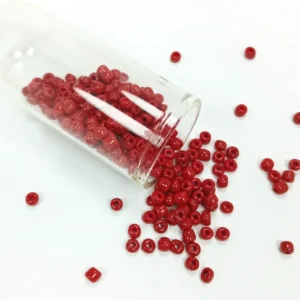 Dökme Cam Kum Boncuk Büyük Boy (6/0) 4 mm - 60 Gram - Koyu Kırmızı - BNC110