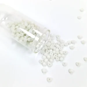 Dökme Cam Kum Boncuk Büyük Boy (6/0) 4 mm - 60 Gram - Beyaz - BNC111