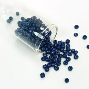 Dökme Cam Kum Boncuk Büyük Boy (6/0) 4 mm - 60 Gram - Koyu Mavi - BNC114