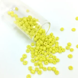 Dökme Cam Kum Boncuk Büyük Boy (6/0) 4 mm - 60 Gram - Sarı - BNC126