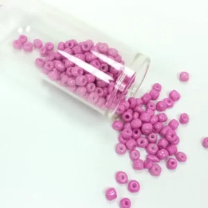 Dökme Cam Kum Boncuk Büyük Boy (6/0) 4 mm - 60 Gram - Koyu Pembe - BNC127